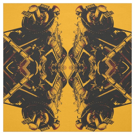 Steampunk Zug-optische Täuschung Stoff (Muster)