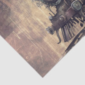 Steampunk-Zug Wasserfarbe Seidenpapier (Detail)