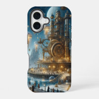 Steampunk-Zukunftsstadt mit Quallen