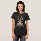 Steampunkaffe mit Zylinder-Hut-Antik T-Shirt (Vorne ganz)