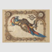 Steampunkagei auf Pergament - Decopage - Seidenpapier (Vorderseite)