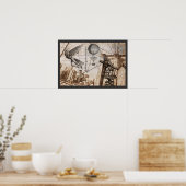 Steampunkapparate über der Brooklyn Bridge Poster (Küche)