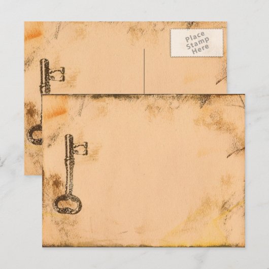 Steampunkarte Postkarte (Vorne/Hinten)