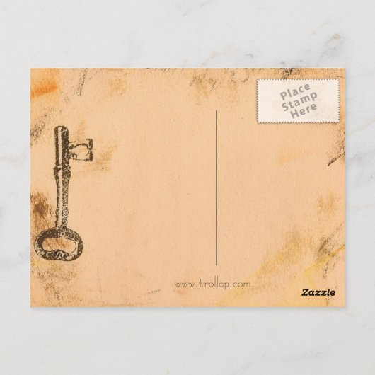 Steampunkarte Postkarte (Rückseite)