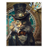 Steampunkatze in Uhrturmposter Fotodruck (Vorne)