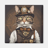 Steampunkatze Magnet (Vorne)