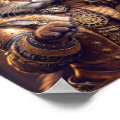 Steampunkatze trinkt Bier in einem Pub - Poster (Ecke)