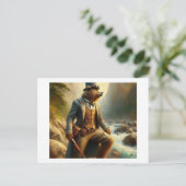Steampunkbär Postkarte (Stehend Vorderseite)