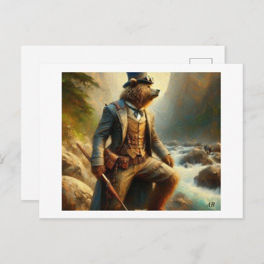 Steampunkbär Postkarte (Vorne/Hinten)