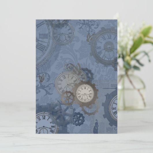 Steampunkblau Ankündigung (Stehend Vorderseite)