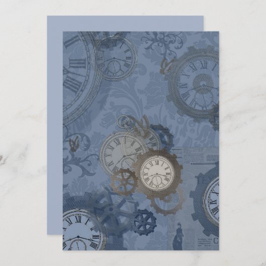 Steampunkblau Ankündigung (Vorne/Hinten)