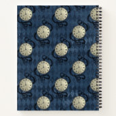 Steampunkblau-gotische Uhren und Schädel Notizblock (Rückseite)