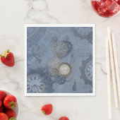 Steampunkblau Vintag drucken Serviette (Beispiel)