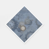 Steampunkblau Vintag drucken Serviette (Ecke)