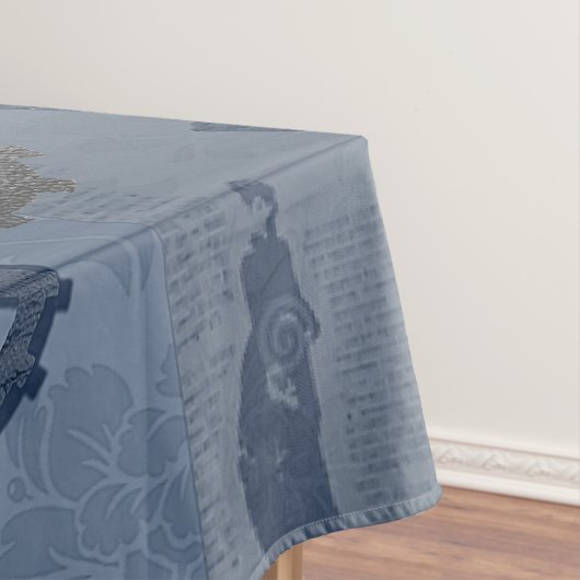 Steampunkblau Vintag drucken Tischdecke (Beispiel)