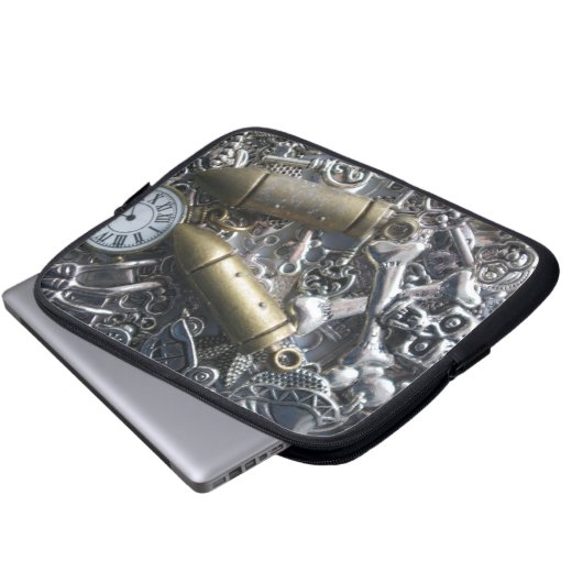 Steampunkcharms Laptopschutzhülle (Vorne Knopf)