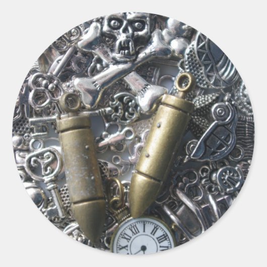 Steampunkcharms Runder Aufkleber (Vorderseite)