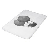 Steampunkdesign Schwarz-Weiß-Flying-Maschine Badematte (Schrägansicht)