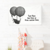 Steampunkdesign Schwarz-Weiß-Flying-Maschine Banner (Insitu)