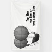 Steampunkdesign Schwarz-Weiß-Flying-Maschine Banner (Vertikal)