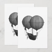 Steampunkdesign Schwarz-Weiß-Flying-Maschine Dankeskarte (Vorne/Hinten)