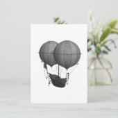 Steampunkdesign Schwarz-Weiß-Flying-Maschine Dankeskarte (Stehend Vorderseite)