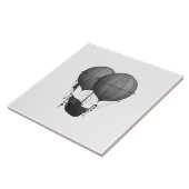 Steampunkdesign Schwarz-Weiß-Flying-Maschine Fliese (Seite)