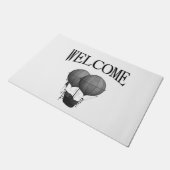 Steampunkdesign Schwarz-Weiß-Flying-Maschine Fußmatte (Schrägansicht)