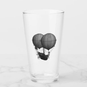 Steampunkdesign Schwarz-Weiß-Flying-Maschine Glas