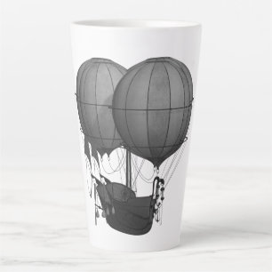 Steampunkdesign Schwarz-Weiß-Flying-Maschine Milchtasse