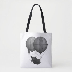 Steampunkdesign Schwarz-Weiß-Flying-Maschine Tasche