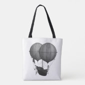 Steampunkdesign Schwarz-Weiß-Flying-Maschine Tasche (Rückseite)