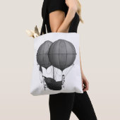 Steampunkdesign Schwarz-Weiß-Flying-Maschine Tasche (Von Nahem)