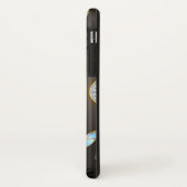 Steampunkdrachenfliegen auf braunem, gestreiften H Case-Mate iPhone Hülle (Hinten/Links)