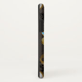 Steampunkdrachenfliegen auf braunem, gestreiften H Case-Mate iPhone Hülle (Hinten/Rechts)