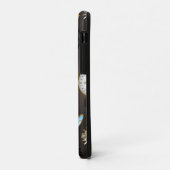 Steampunkdrachenfliegen auf braunem, gestreiften H Case-Mate iPhone Hülle (Hinten/Links)