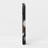 Steampunkdrachenfliegen auf braunem, gestreiften H Case-Mate iPhone Hülle (Hinten/Links)