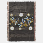 Steampunkdrachenfliegen auf braunem, gestreiften H Decke (Vorderseite Vertikal)