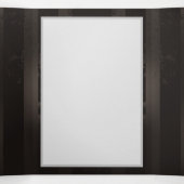 Steampunkdrachenfliegen auf braunem, gestreiften H Dreifach Gefaltete Ankündigung (Innenseite Mitte)