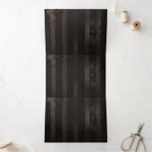 Steampunkdrachenfliegen auf braunem, gestreiften H Dreifach Gefaltete Einladung (Innenseite)