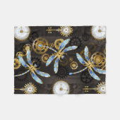 Steampunkdrachenfliegen auf braunem, gestreiften H Fleecedecke (Vorderseite (Horizontal))