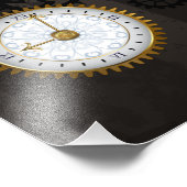 Steampunkdrachenfliegen auf braunem, gestreiften H Fotodruck (Ecke)