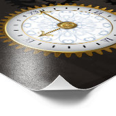 Steampunkdrachenfliegen auf braunem, gestreiften H Fotodruck (Ecke)