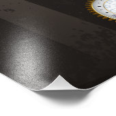 Steampunkdrachenfliegen auf braunem, gestreiften H Fotodruck (Ecke)