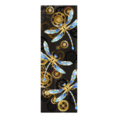 Steampunkdrachenfliegen auf braunem, gestreiften H Fotodruck (Vorne)