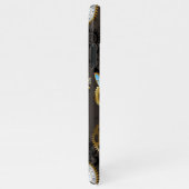 Steampunkdrachenfliegen auf braunem, gestreiften H iPhone Hülle (Rechte Seite)