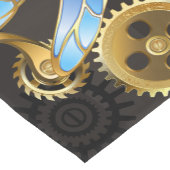 Steampunkdrachenfliegen auf braunem, gestreiften H Kurzer Tischläufer (Ecke)