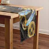 Steampunkdrachenfliegen auf braunem, gestreiften H Kurzer Tischläufer (Beispiel)