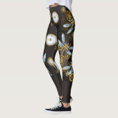 Steampunkdrachenfliegen auf braunem, gestreiften H Leggings (Links)