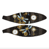 Steampunkdrachenfliegen auf braunem, gestreiften H Mini Basketball (Panele)